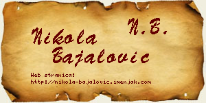 Nikola Bajalović vizit kartica